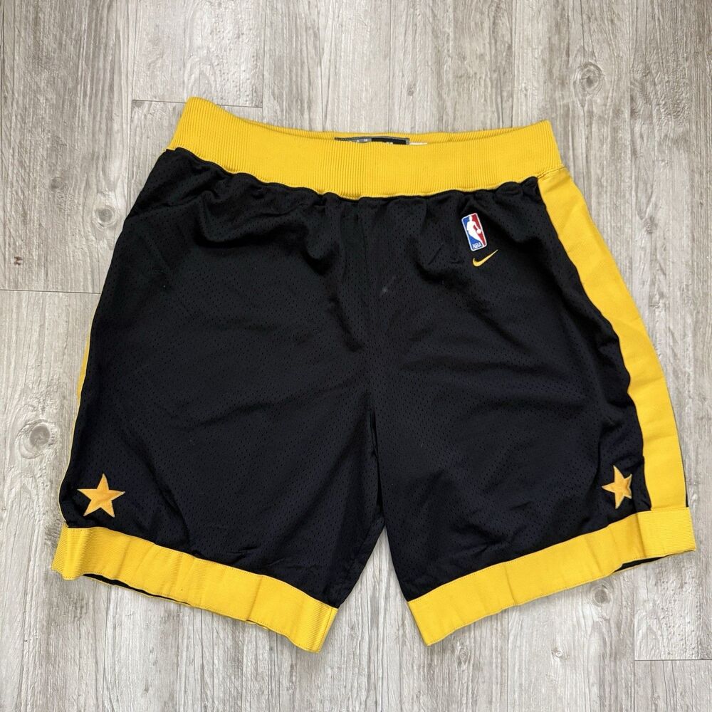 Vintage Nike Lakers 1957 Throwback Rewind Black Gold Shorts Men's XL Basketball